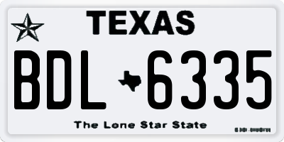TX license plate BDL6335