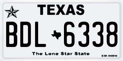TX license plate BDL6338
