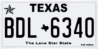 TX license plate BDL6340