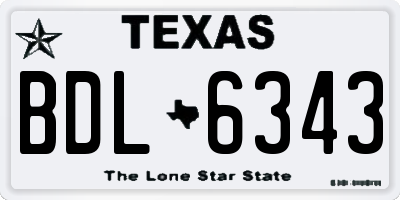 TX license plate BDL6343