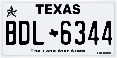 TX license plate BDL6344