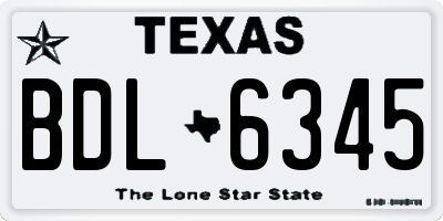 TX license plate BDL6345
