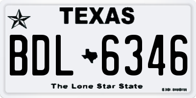 TX license plate BDL6346