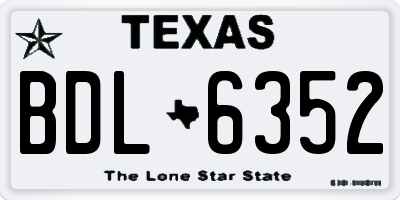 TX license plate BDL6352