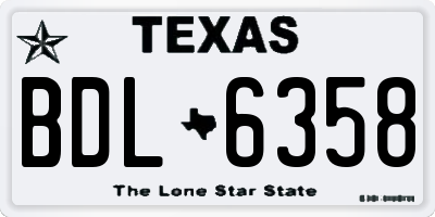 TX license plate BDL6358