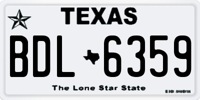 TX license plate BDL6359