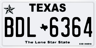TX license plate BDL6364