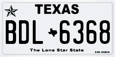 TX license plate BDL6368