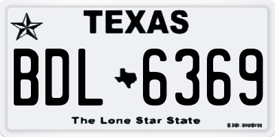 TX license plate BDL6369