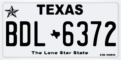 TX license plate BDL6372