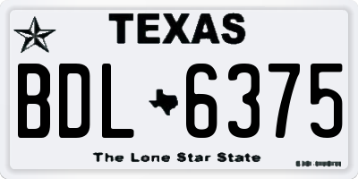 TX license plate BDL6375