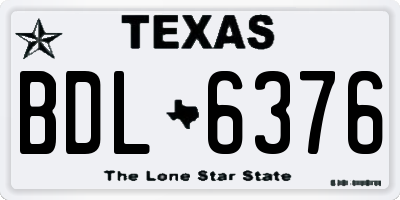 TX license plate BDL6376