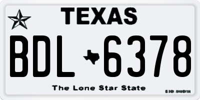 TX license plate BDL6378