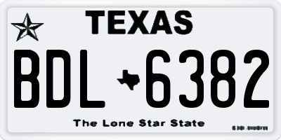 TX license plate BDL6382