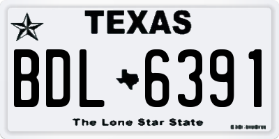 TX license plate BDL6391
