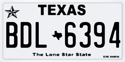TX license plate BDL6394