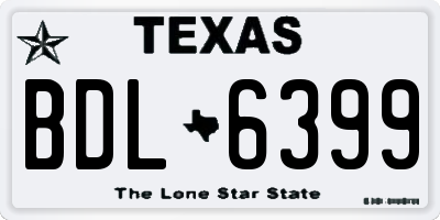 TX license plate BDL6399