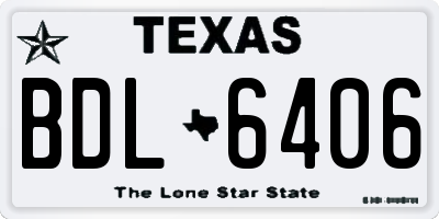 TX license plate BDL6406