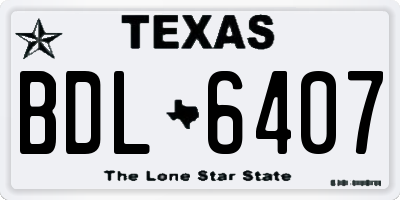 TX license plate BDL6407