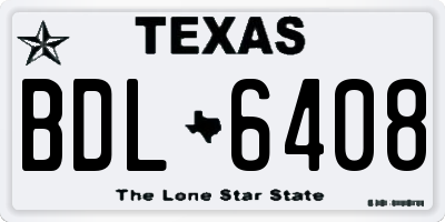 TX license plate BDL6408
