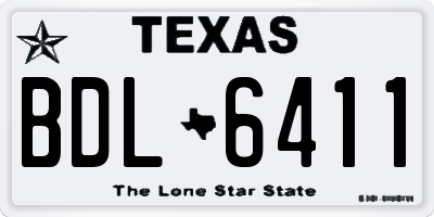 TX license plate BDL6411