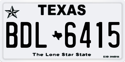 TX license plate BDL6415