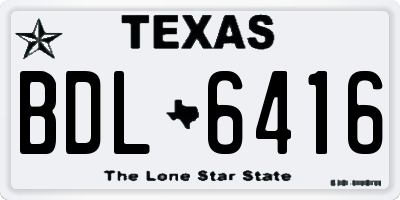 TX license plate BDL6416
