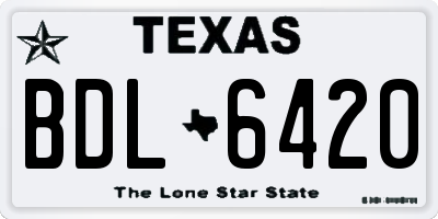 TX license plate BDL6420