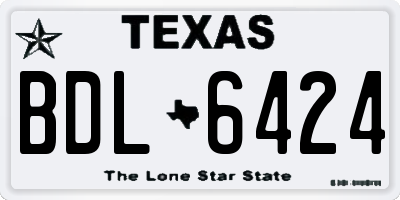TX license plate BDL6424