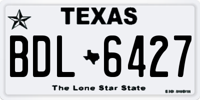 TX license plate BDL6427