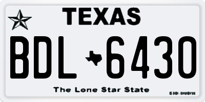 TX license plate BDL6430