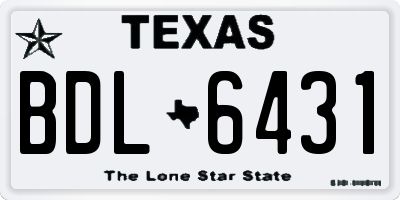 TX license plate BDL6431