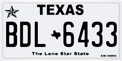 TX license plate BDL6433