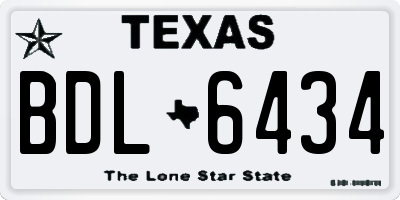 TX license plate BDL6434
