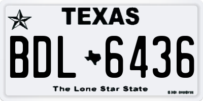 TX license plate BDL6436