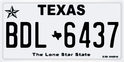 TX license plate BDL6437