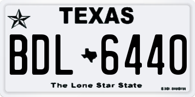 TX license plate BDL6440