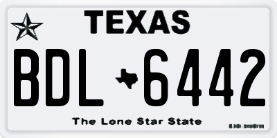 TX license plate BDL6442