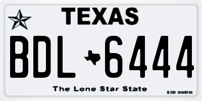 TX license plate BDL6444
