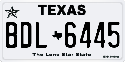 TX license plate BDL6445