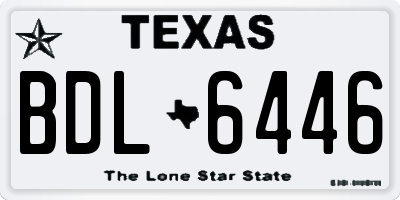 TX license plate BDL6446
