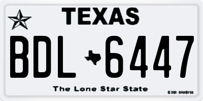 TX license plate BDL6447