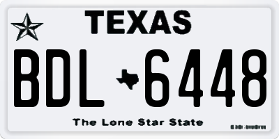 TX license plate BDL6448