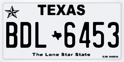 TX license plate BDL6453