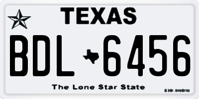 TX license plate BDL6456