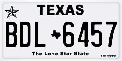 TX license plate BDL6457