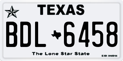 TX license plate BDL6458