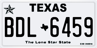 TX license plate BDL6459