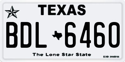 TX license plate BDL6460