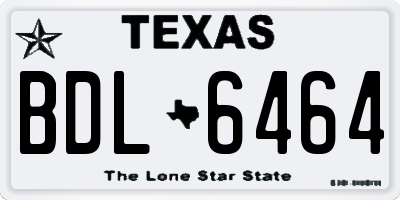 TX license plate BDL6464